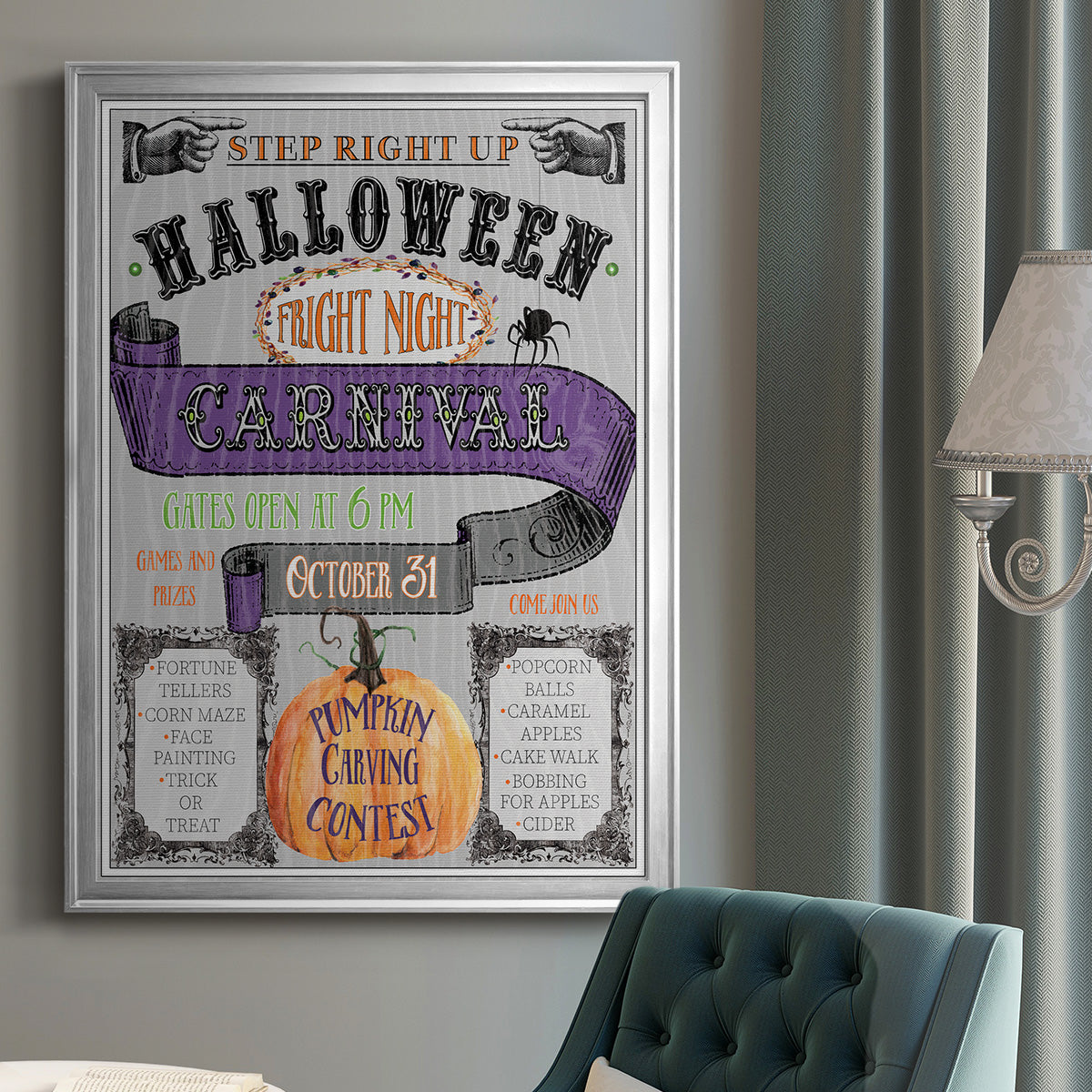 Carnival Sign - Modern Framed Canvas Print