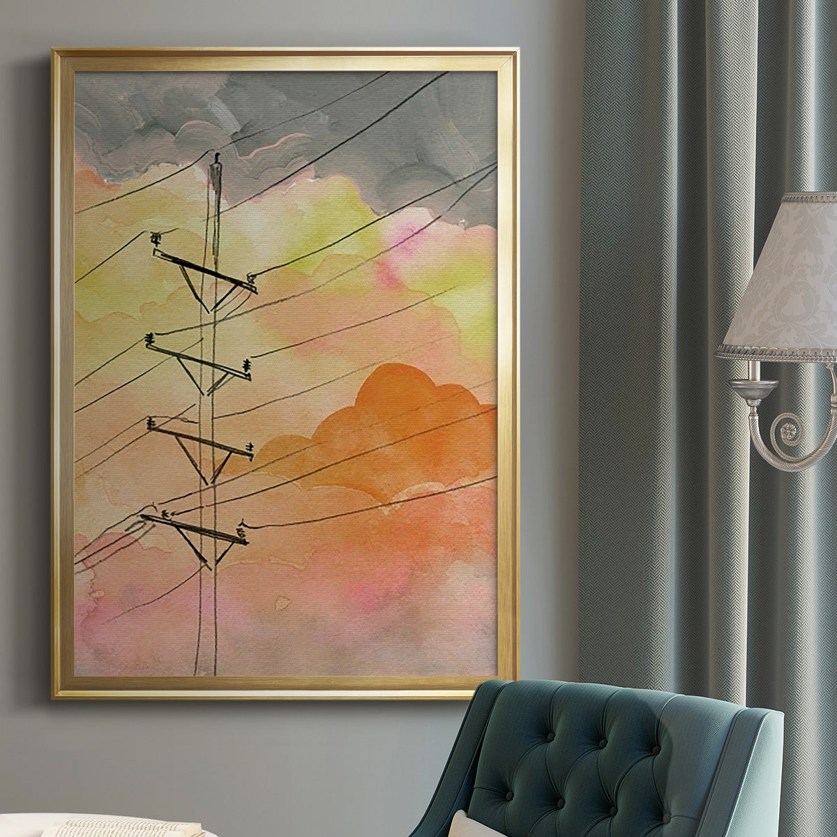 Cloudy Communication I - Modern Framed Canvas Print