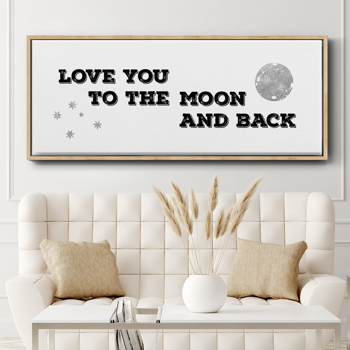 To the Moon and Back - Floater Framed Canvas Print