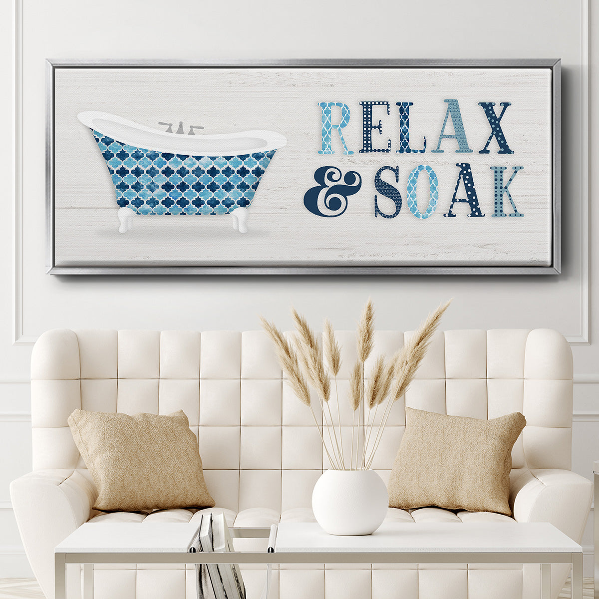 Relax and Soak - Floater Framed Canvas Print