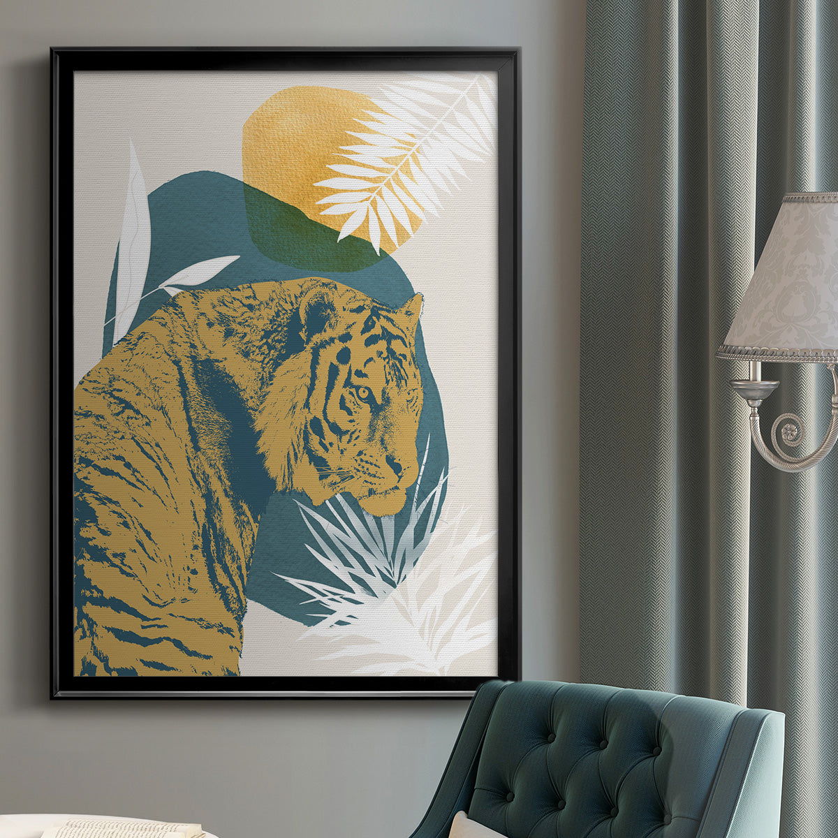 Jungle Cat I - Modern Framed Canvas Print