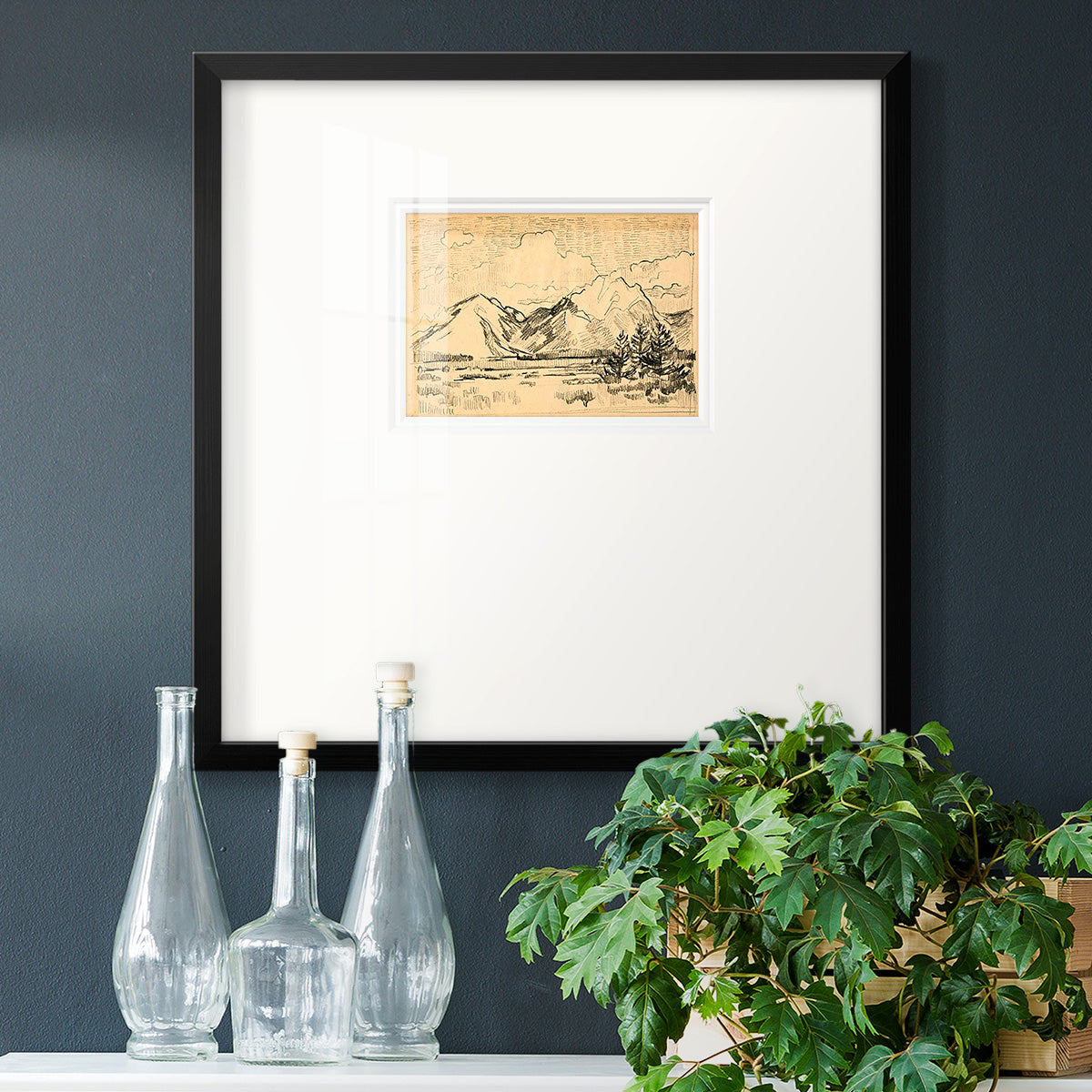 Hatched Horizon II Premium Framed Print Double Matboard