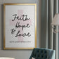 Faith Hope and Love Cross - Modern Framed Canvas Print
