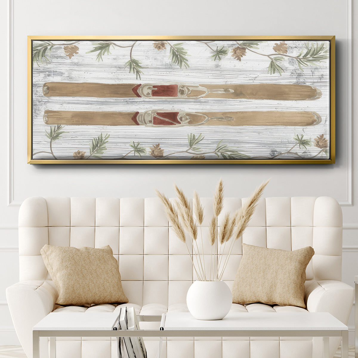 Pinecone Lodge Collection D - Floater Framed Canvas Print
