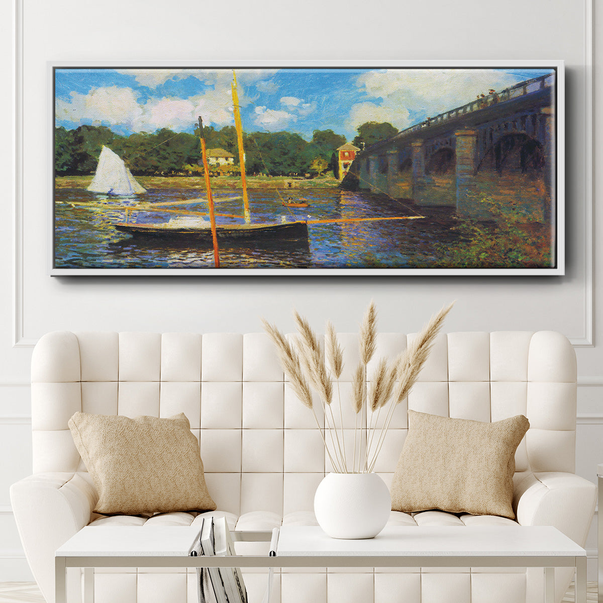 The Road Bridge, Argenteuil - Floater Framed Canvas Print