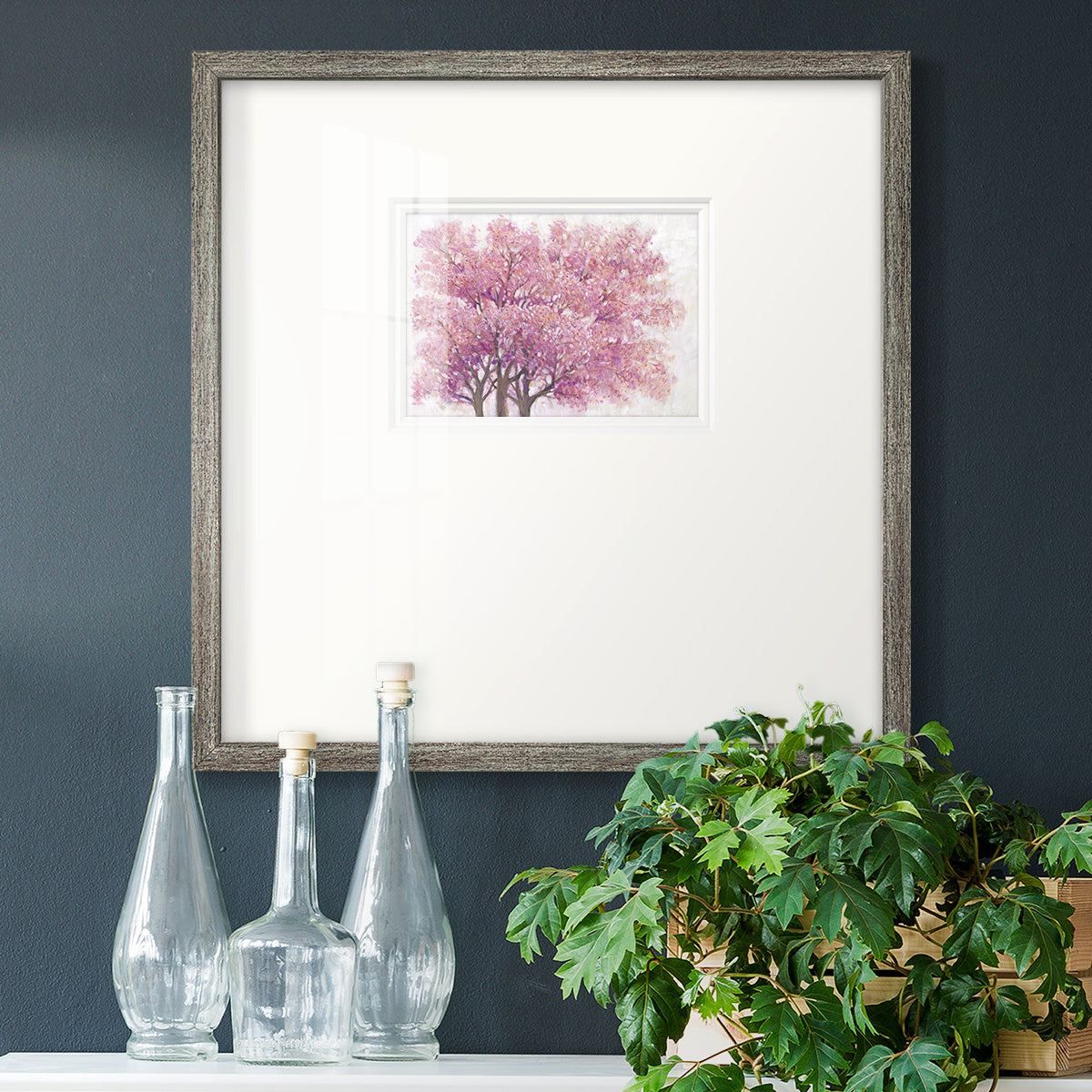 Pink Cherry Blossom Tree I Premium Framed Print Double Matboard