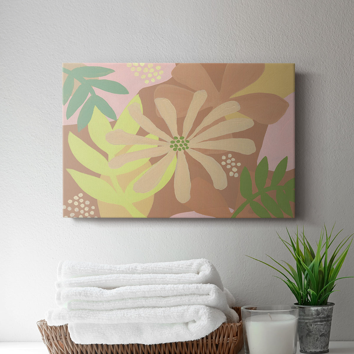 Neutral Blooms II - Canvas Art Print