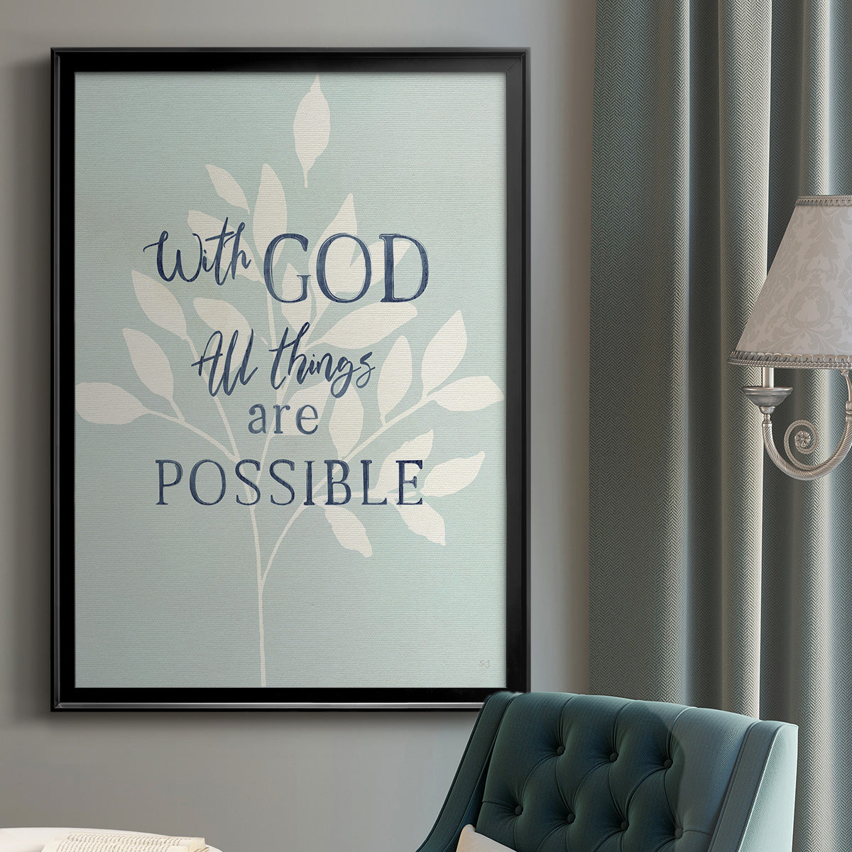 All Things - Modern Framed Canvas Print