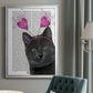 Black Cat Valentines - Modern Framed Canvas Print