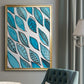 Patterned Leaf Shapes I - Modern Framed Canvas Print