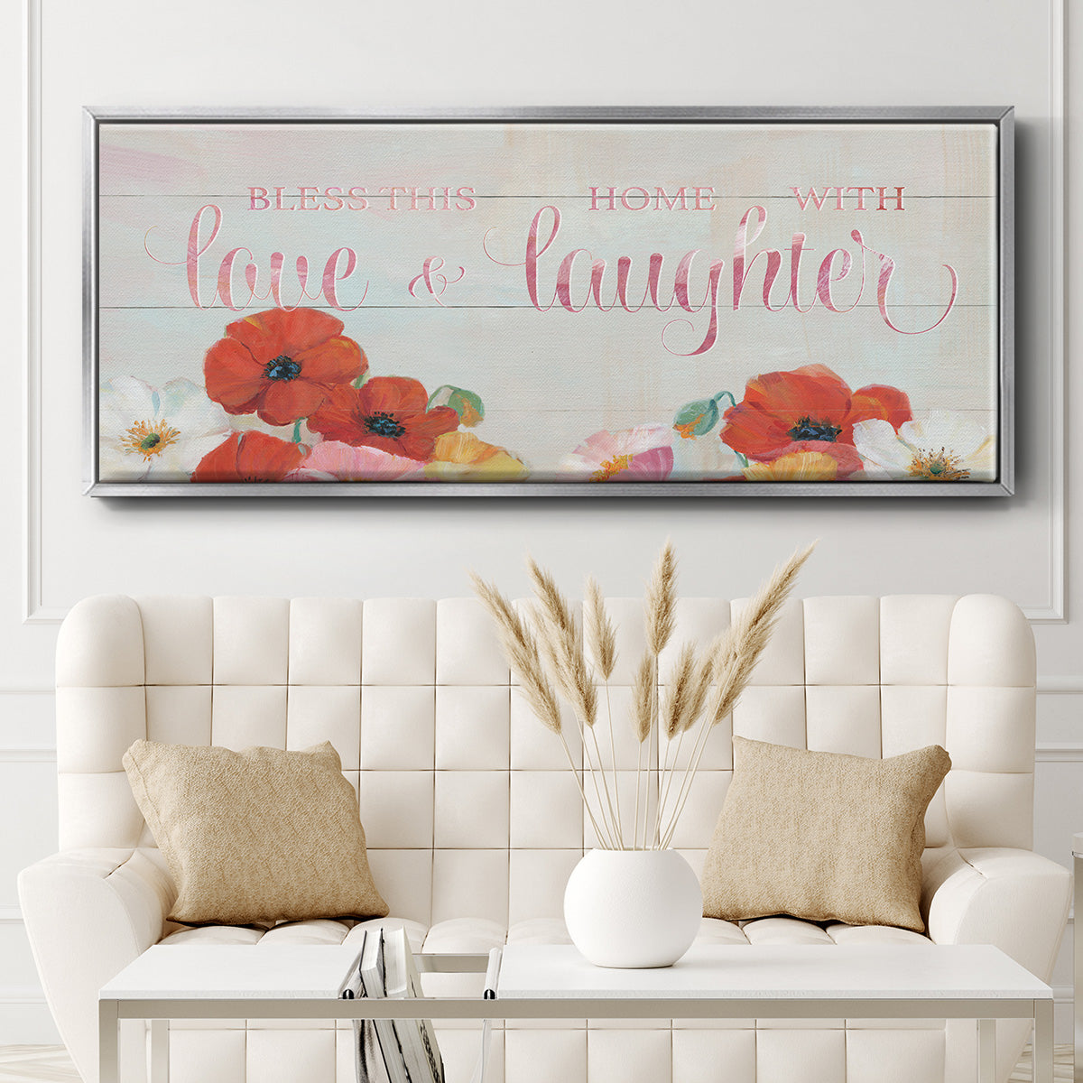 Bless this Home - Floater Framed Canvas Print