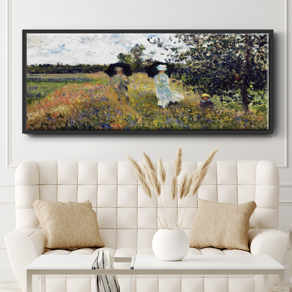 The Promenade Near Argenteuil, 1875 - Floater Framed Canvas Print