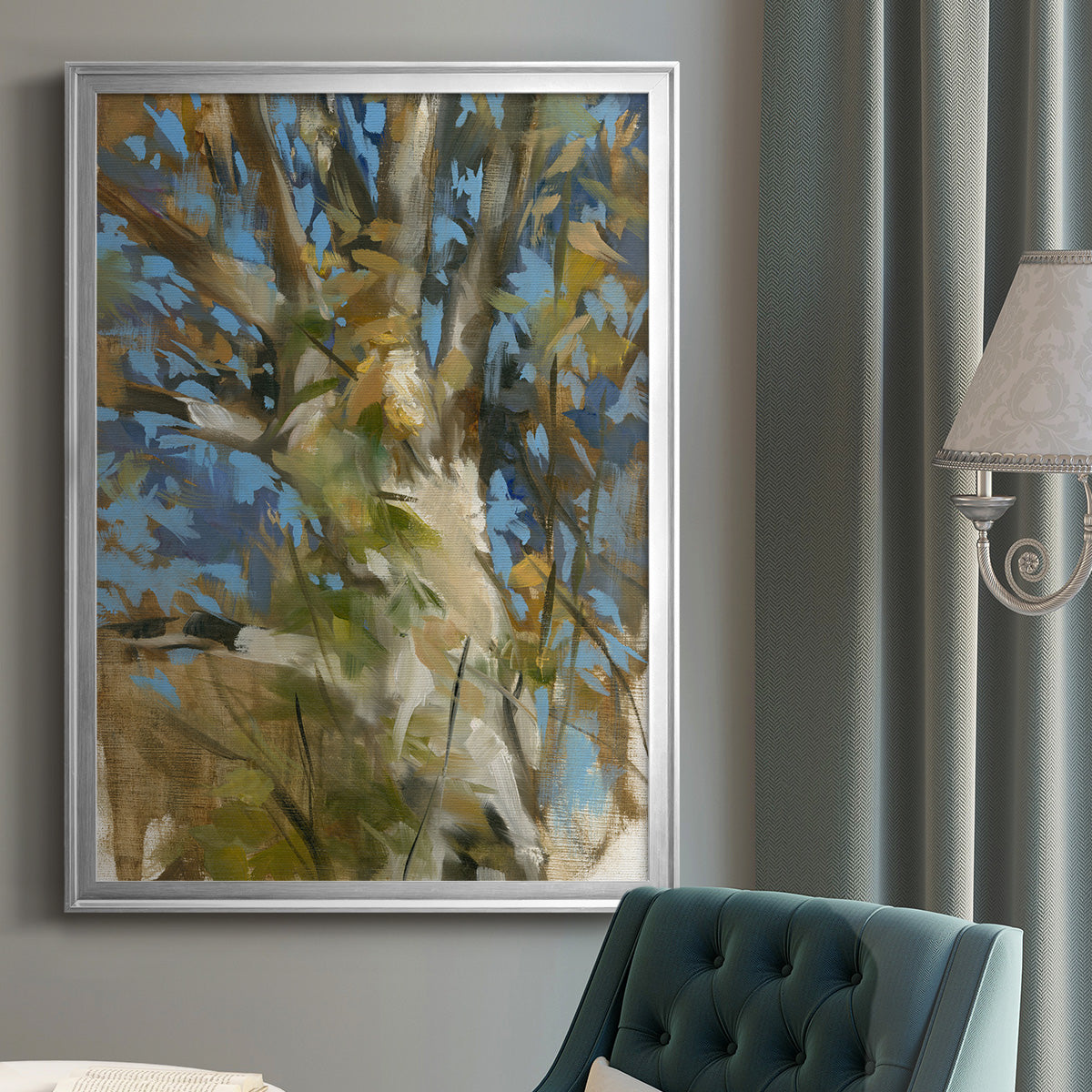 Oak Tree - Modern Framed Canvas Print