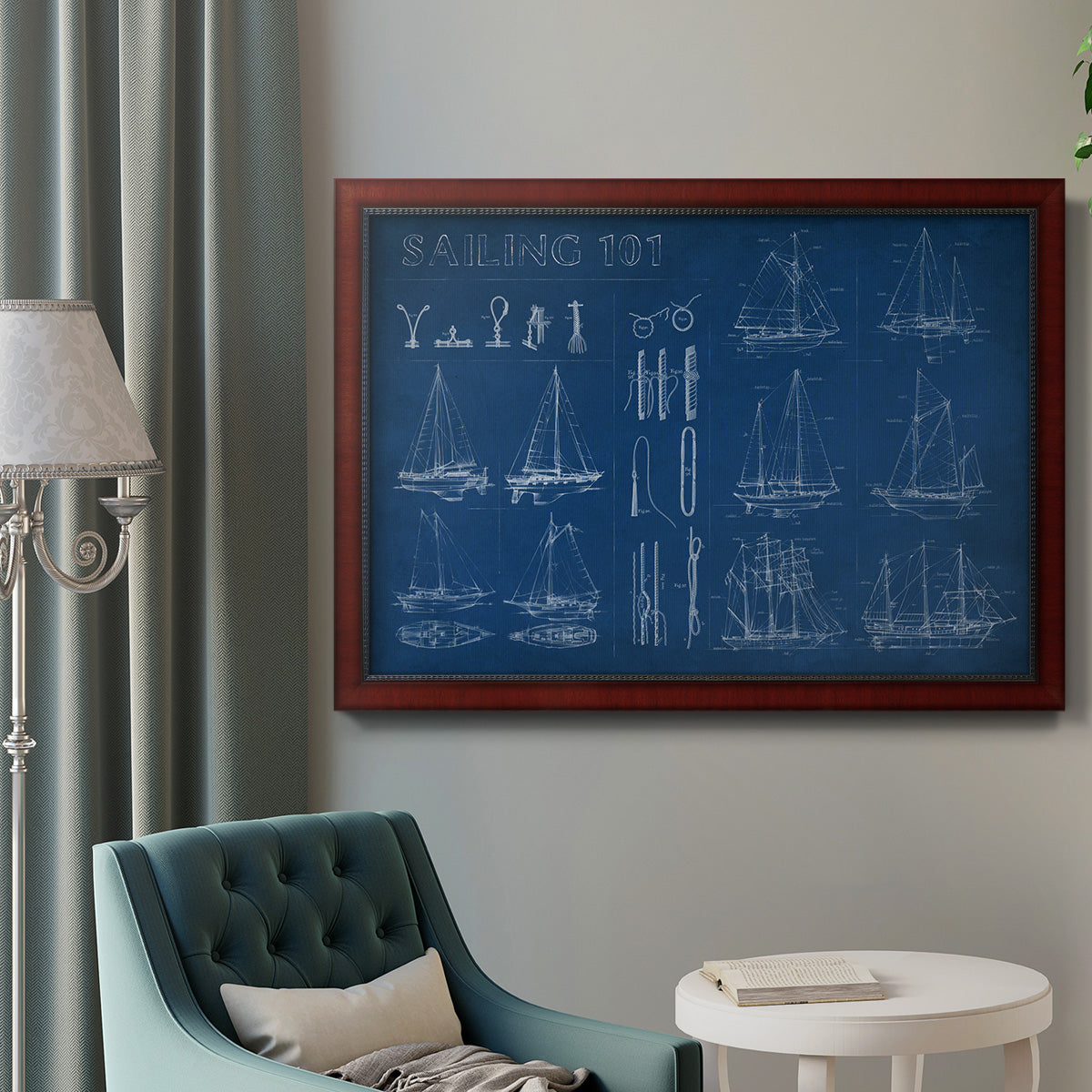 Sailing Infograph Premium Framed Canvas- Ready to Hang