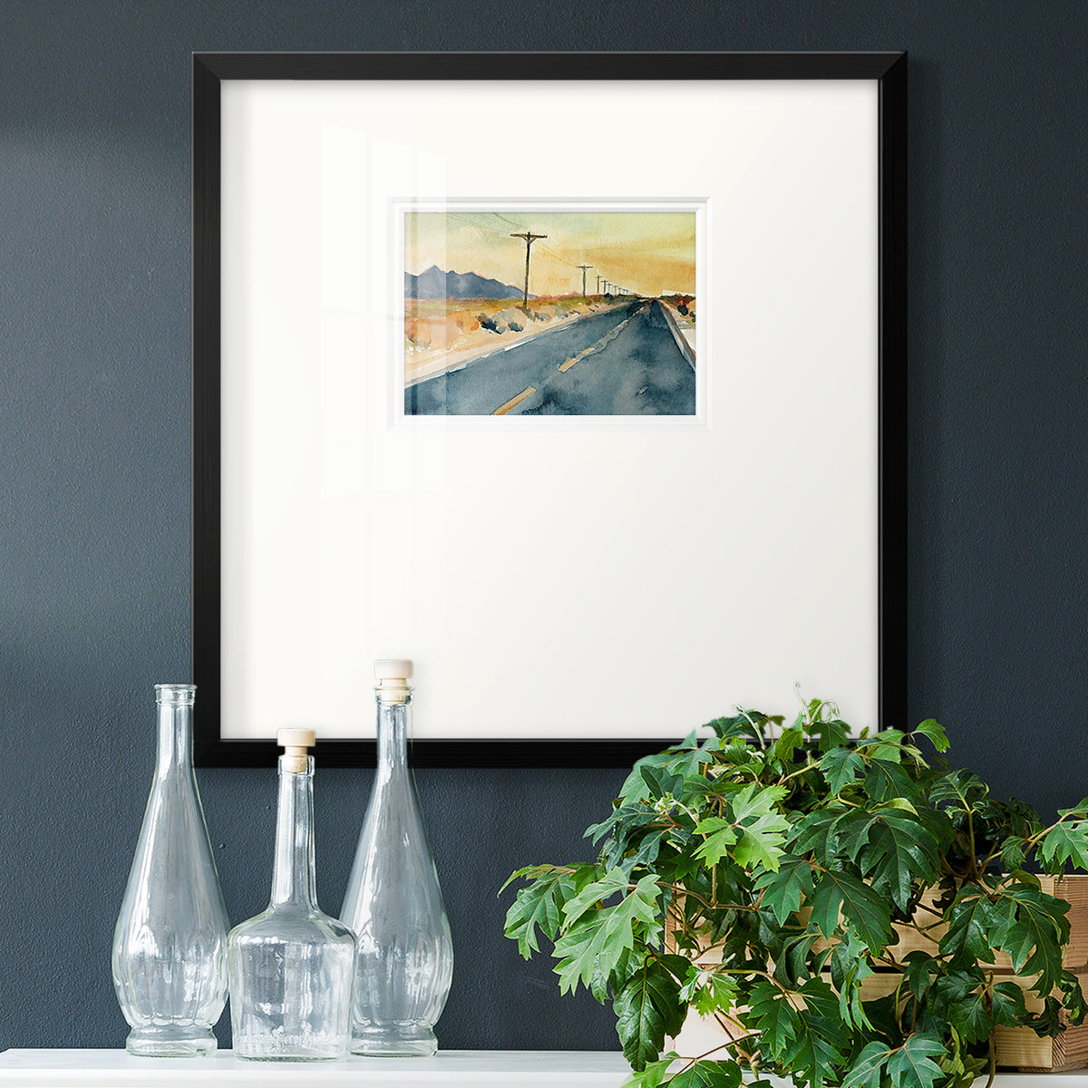 Deserted Highway II Premium Framed Print Double Matboard