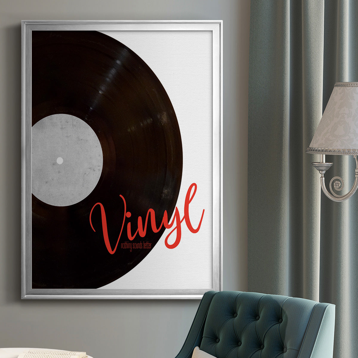 Vinyl - Modern Framed Canvas Print