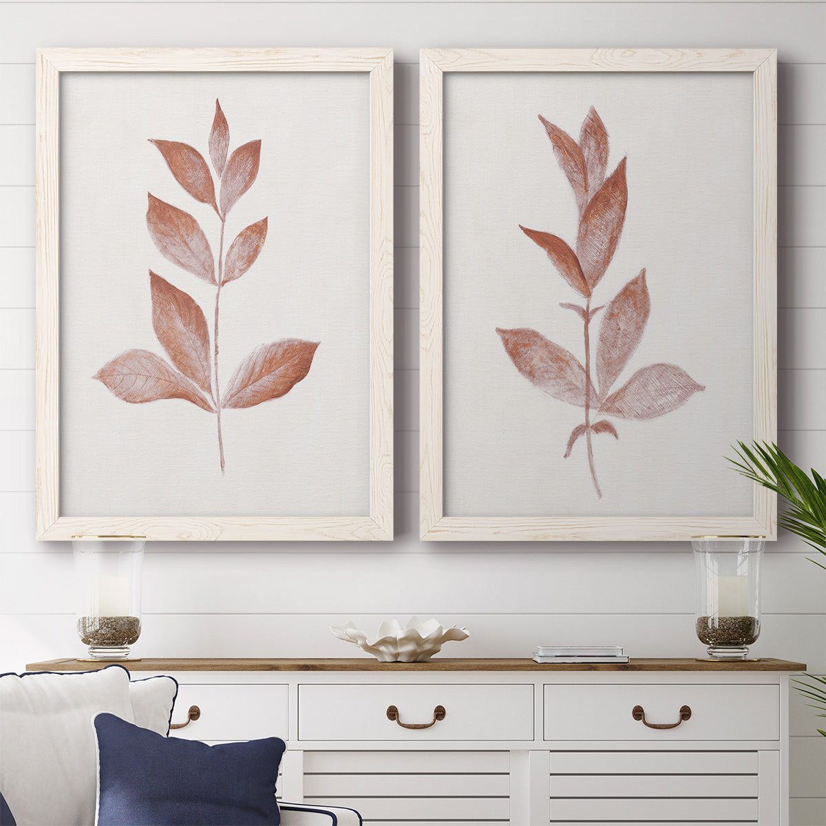 Red Leaf I - Premium Framed Canvas 2 Piece Set - Ready to Hang