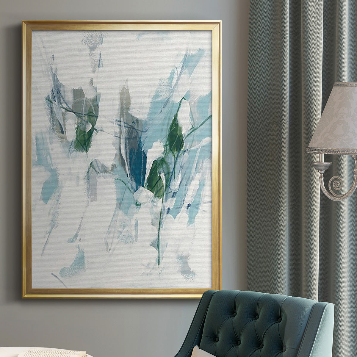 Ice Cavern I - Modern Framed Canvas Print