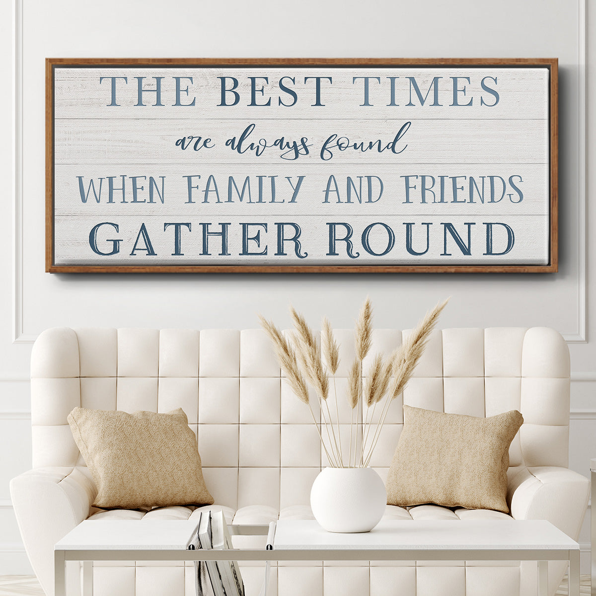 Family and Friends Gather - Floater Framed Canvas Print