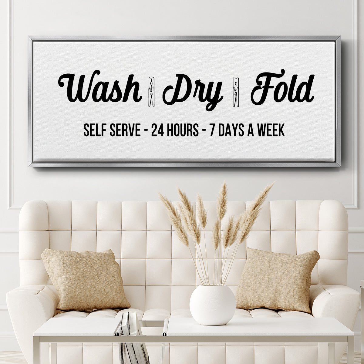 Wash Dry Fold - Floater Framed Canvas Print