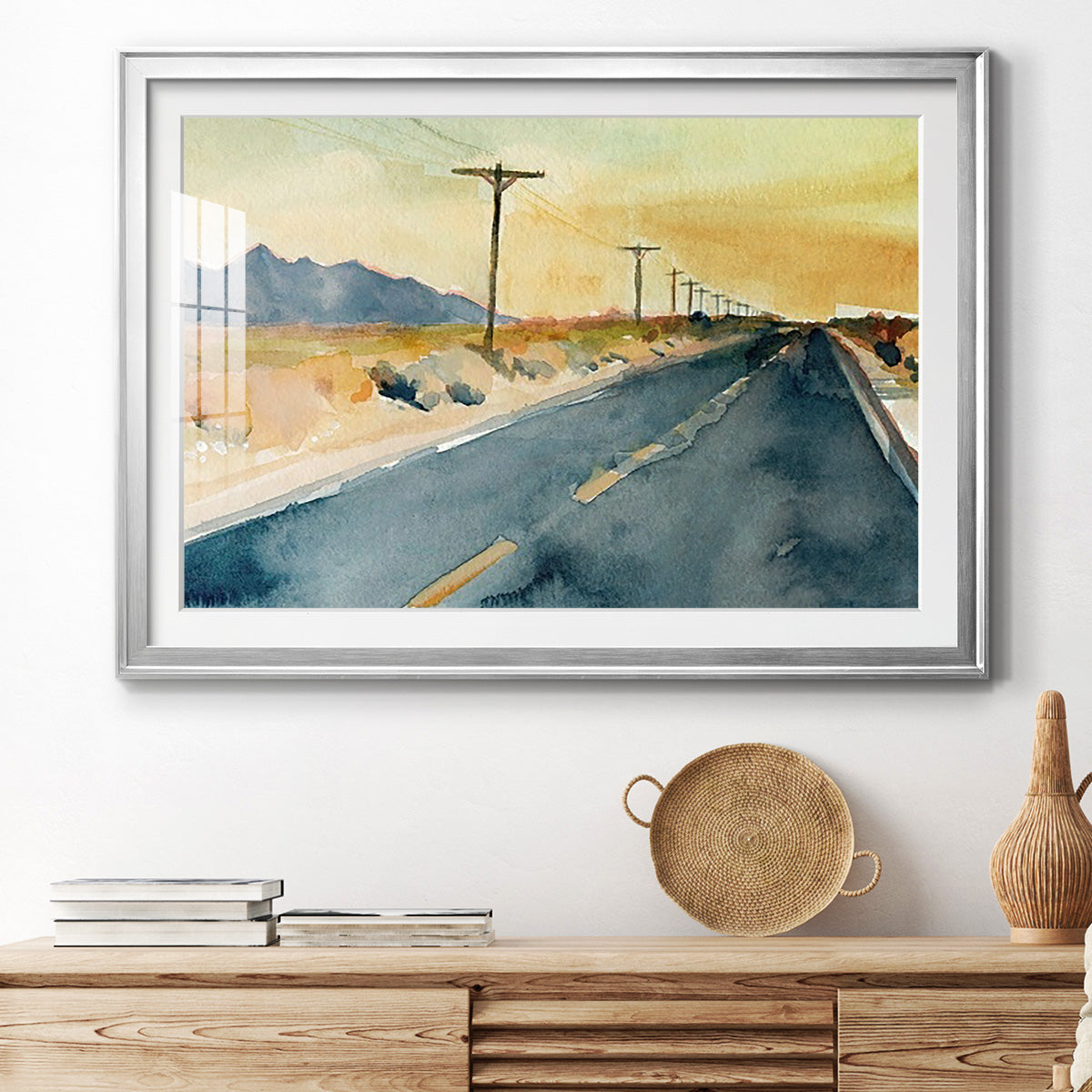 Deserted Highway II Premium Framed Print - Ready to Hang