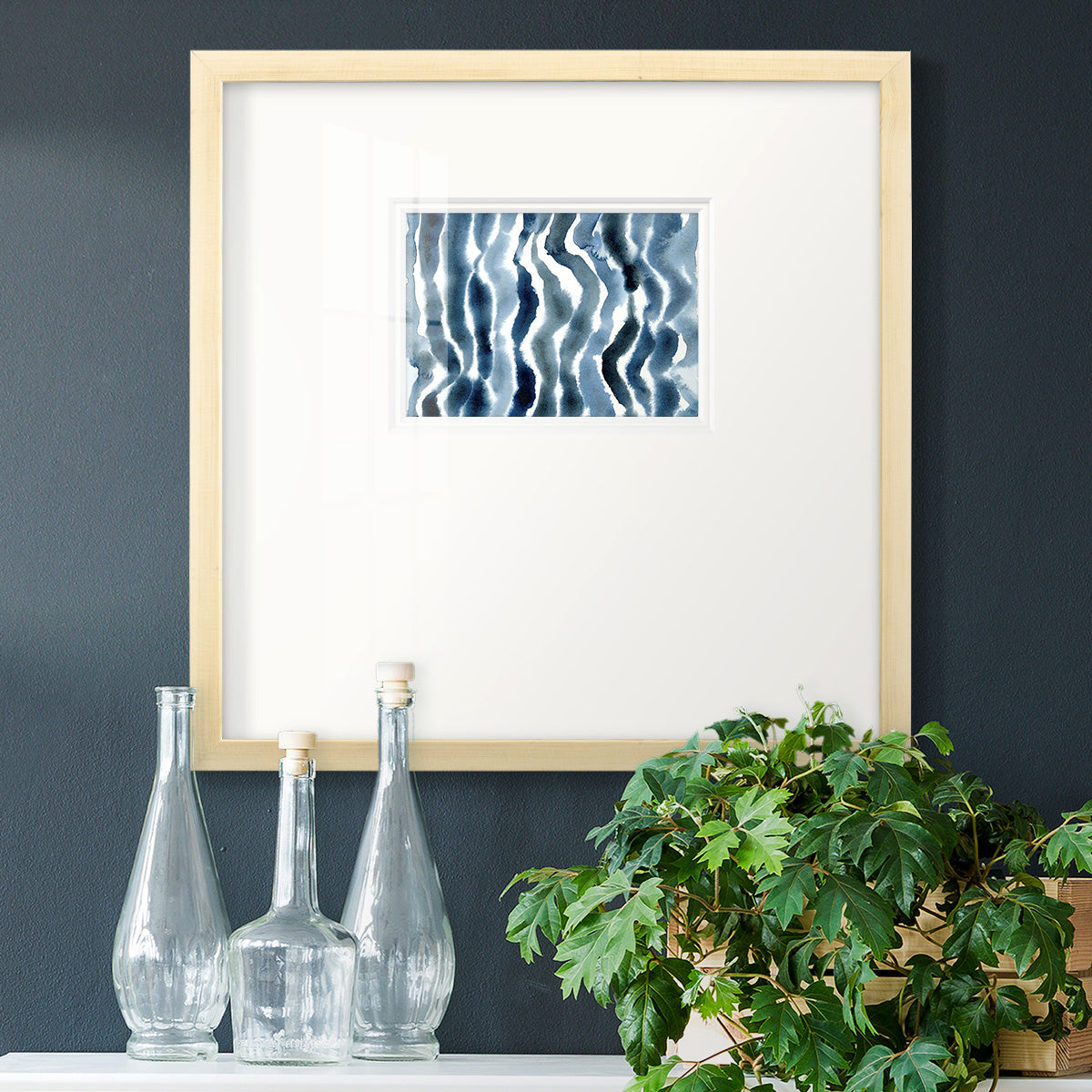 True Blue Wave II Premium Framed Print Double Matboard