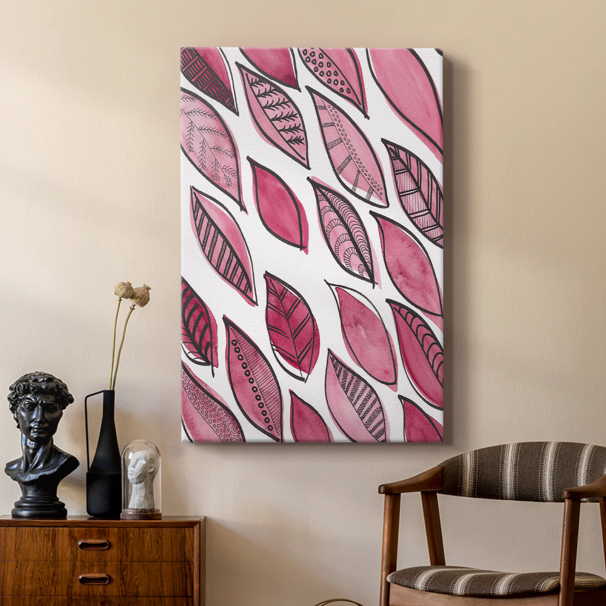 Patterned Leaf Shapes III - Canvas Art Print