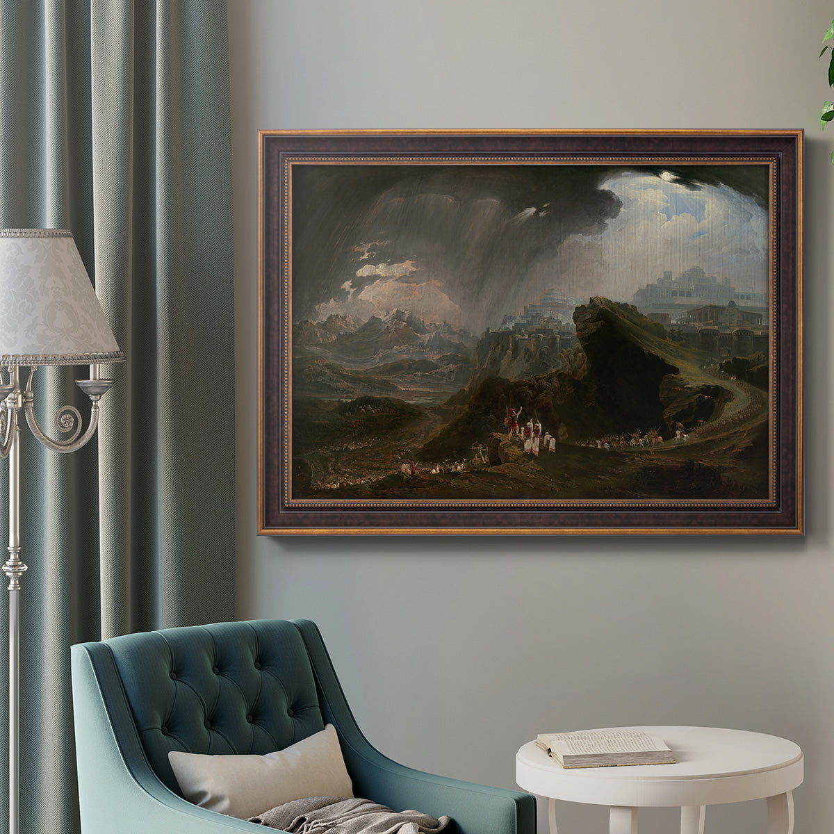 Joshua Commanding the Sun to Stand Still upon Gibeon - Ornate Framed Canvas Print