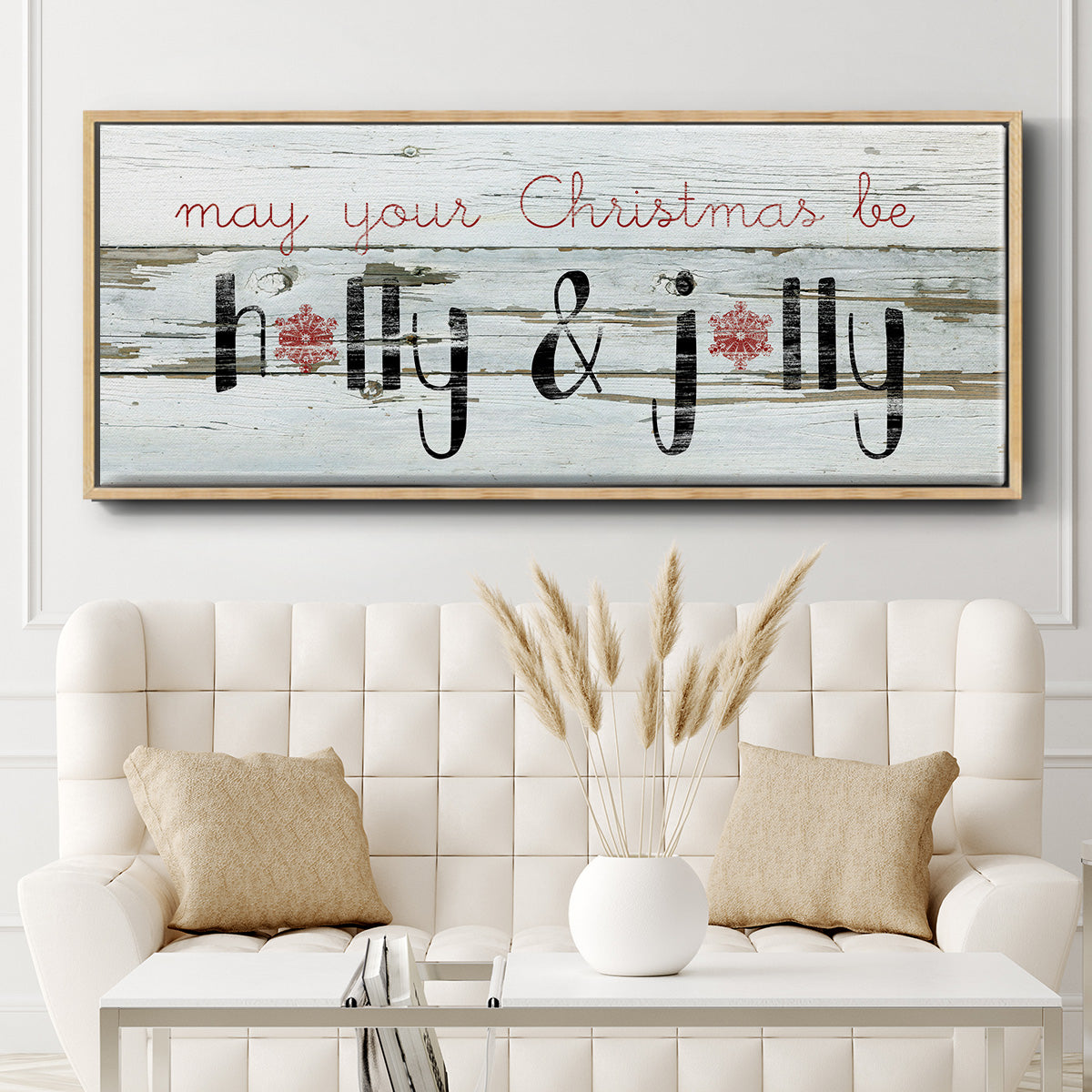 Holly & Jolly - Floater Framed Canvas Print