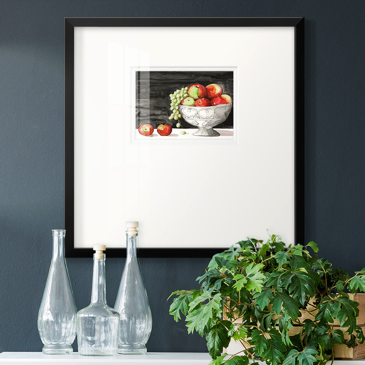 Watercolor Fruit Bowl I Premium Framed Print Double Matboard