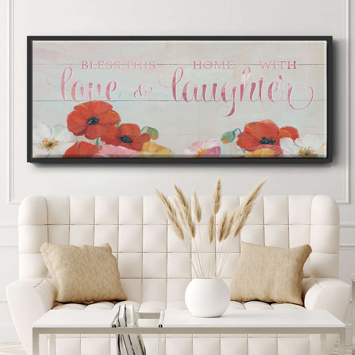 Bless this Home - Floater Framed Canvas Print