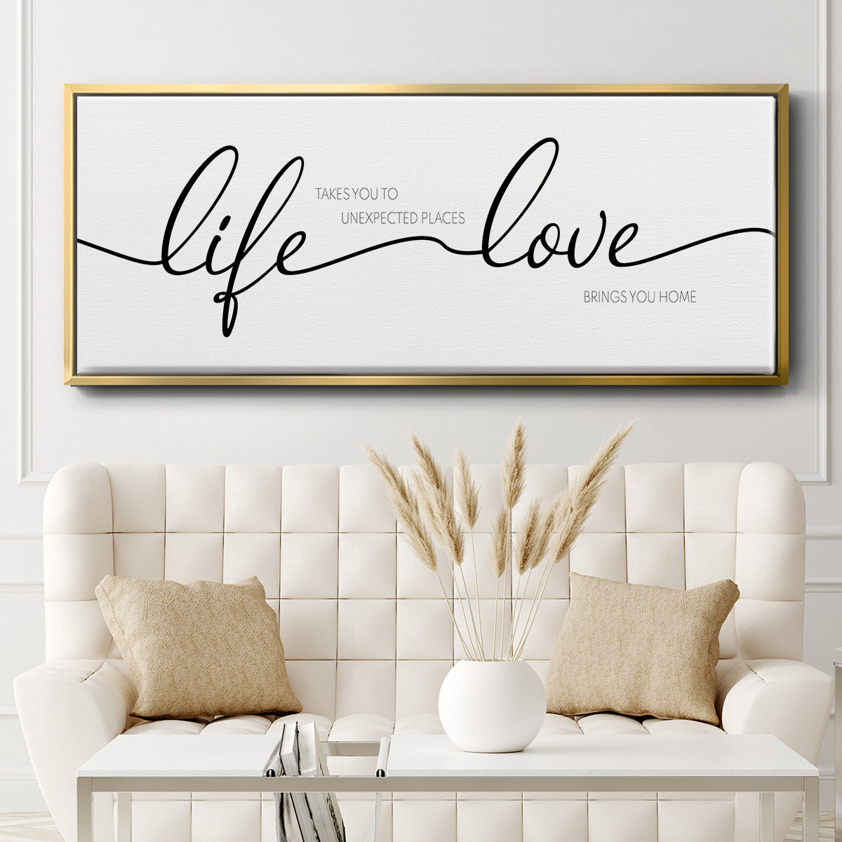 Life Takes You Love Brings You - Floater Framed Canvas Print