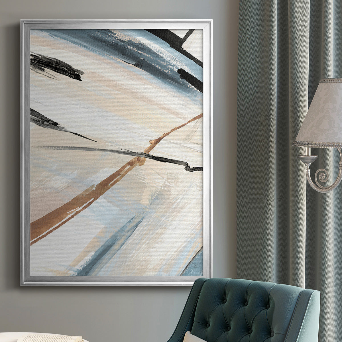 Dancing Wind Revisit II - Modern Framed Canvas Print