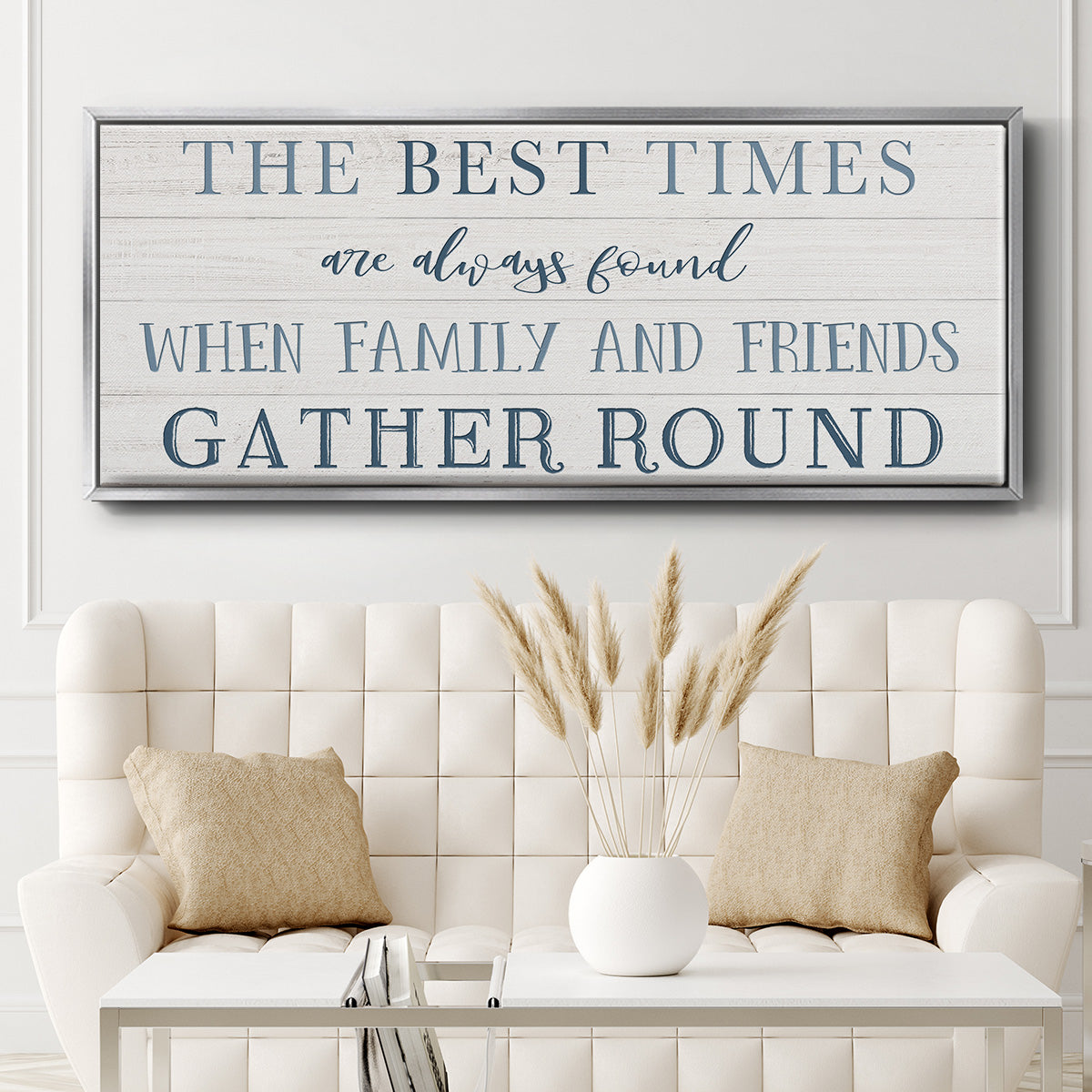 Family and Friends Gather - Floater Framed Canvas Print