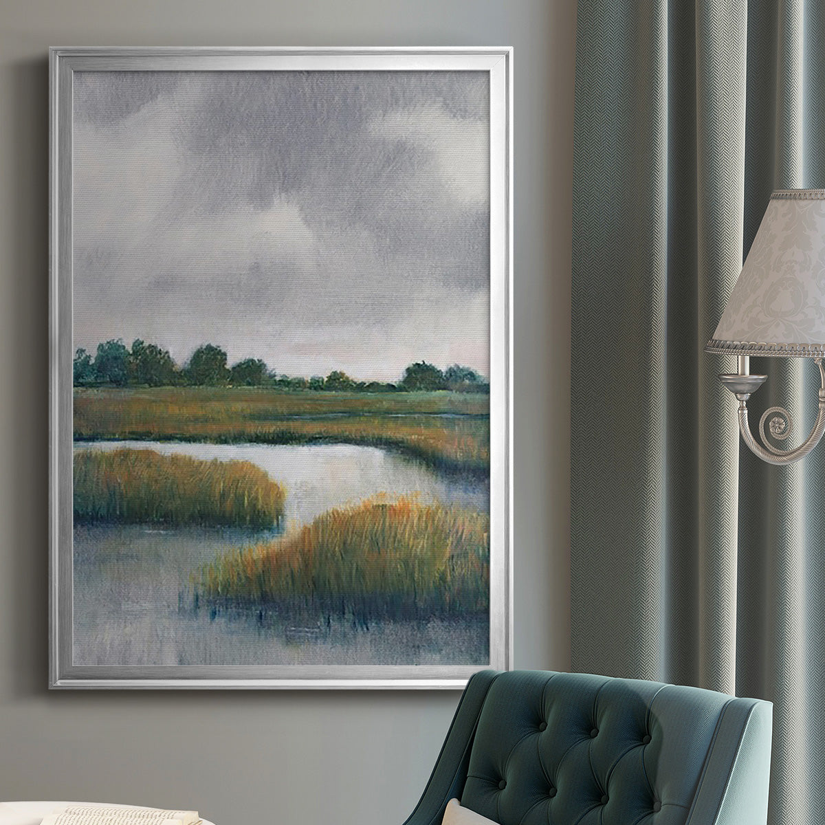 Salt Marshes I - Modern Framed Canvas Print