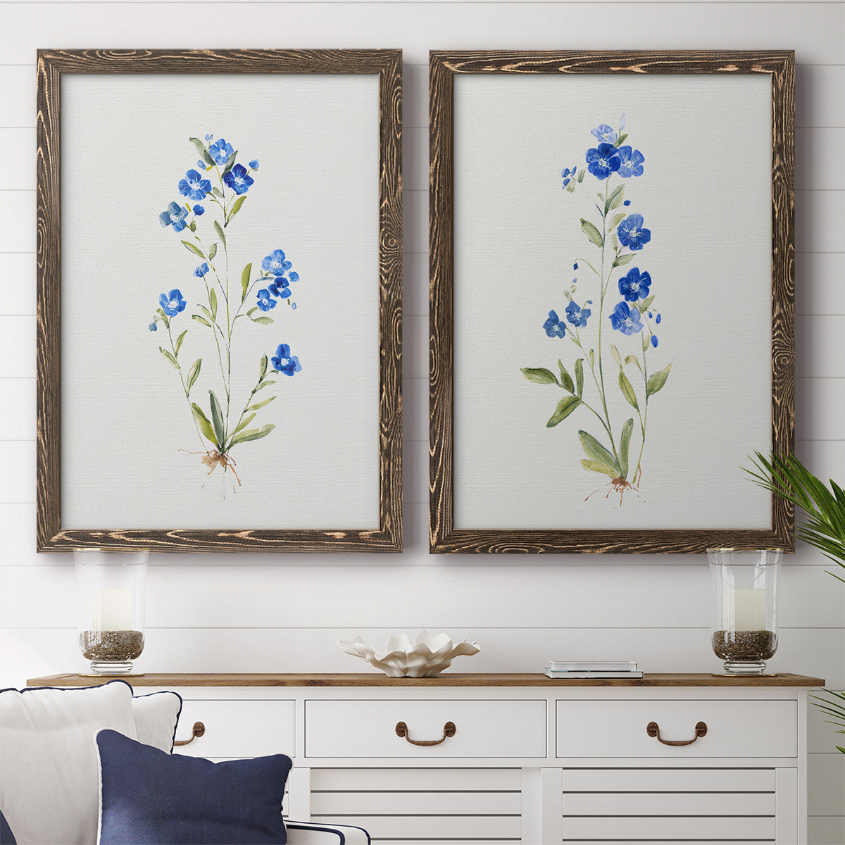 Petite Blue I - Premium Framed Canvas 2 Piece Set - Ready to Hang