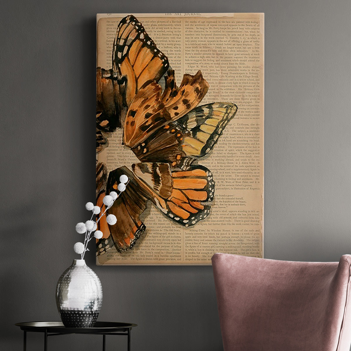 Winged Wreath I Premium Gallery Wrapped Canvas - Ready to Hang