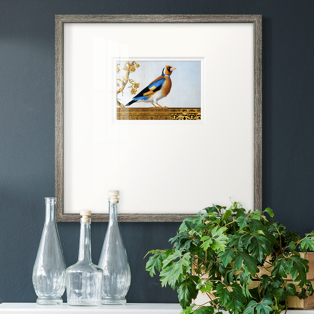 Golden Finch Premium Framed Print Double Matboard