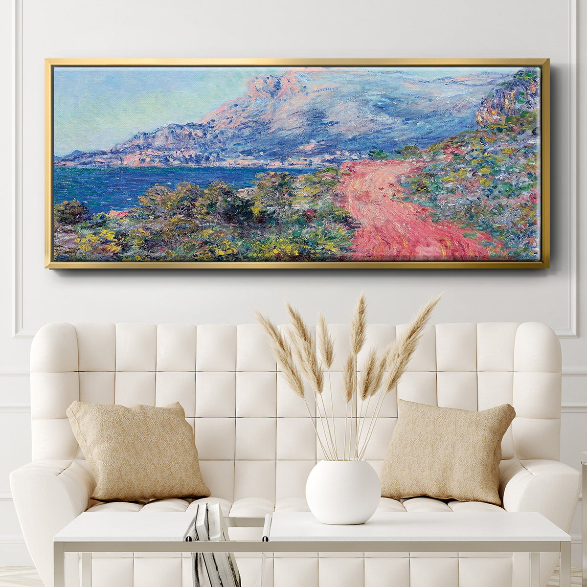 The Red Road Near Menton, 1884 - Floater Framed Canvas Print