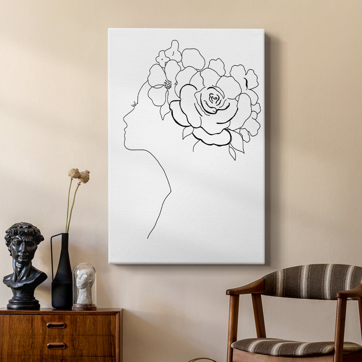 Fashion Floral Sketch II - Canvas Art Print
