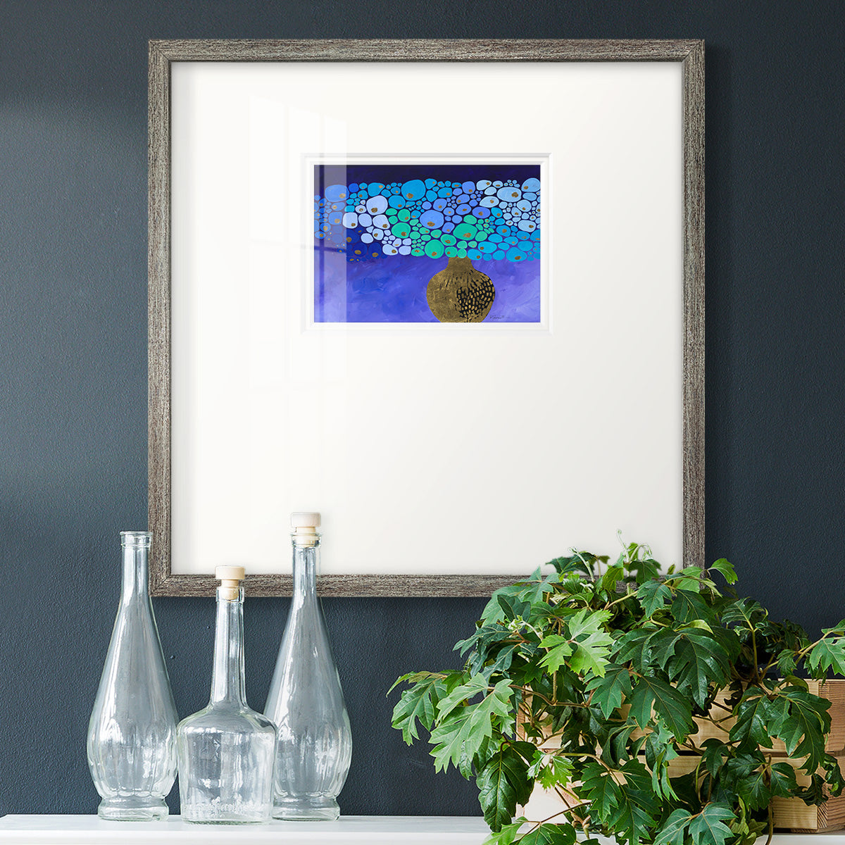 Blue Poppies II Premium Framed Print Double Matboard