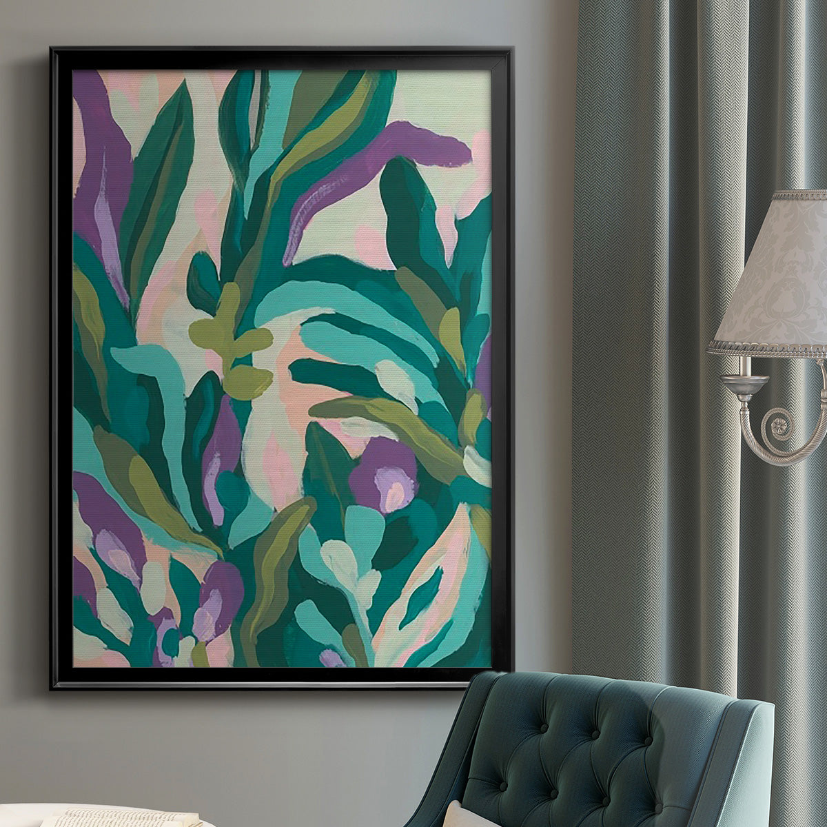 Jungle Wave II - Modern Framed Canvas Print