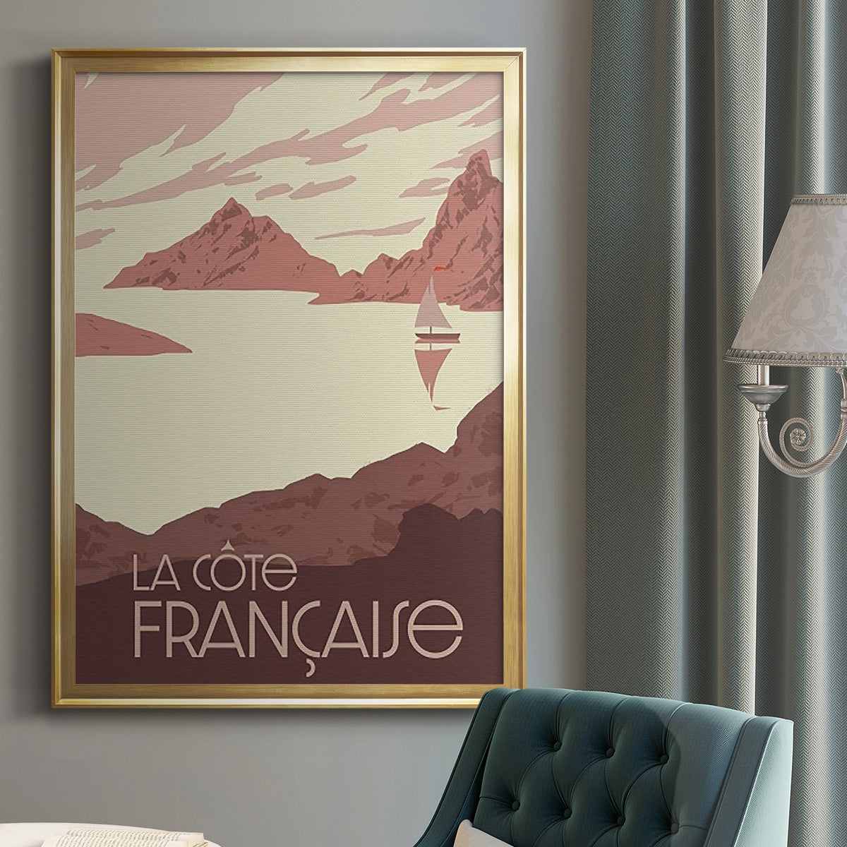 French Coast II - Modern Framed Canvas Print