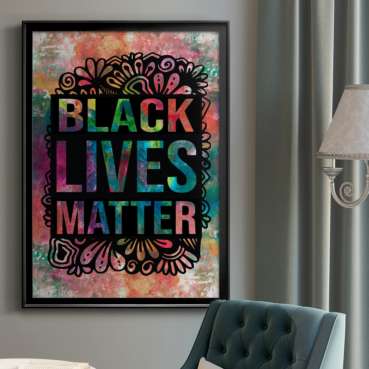 Graffiti Black Lives Matter - Modern Framed Canvas Print
