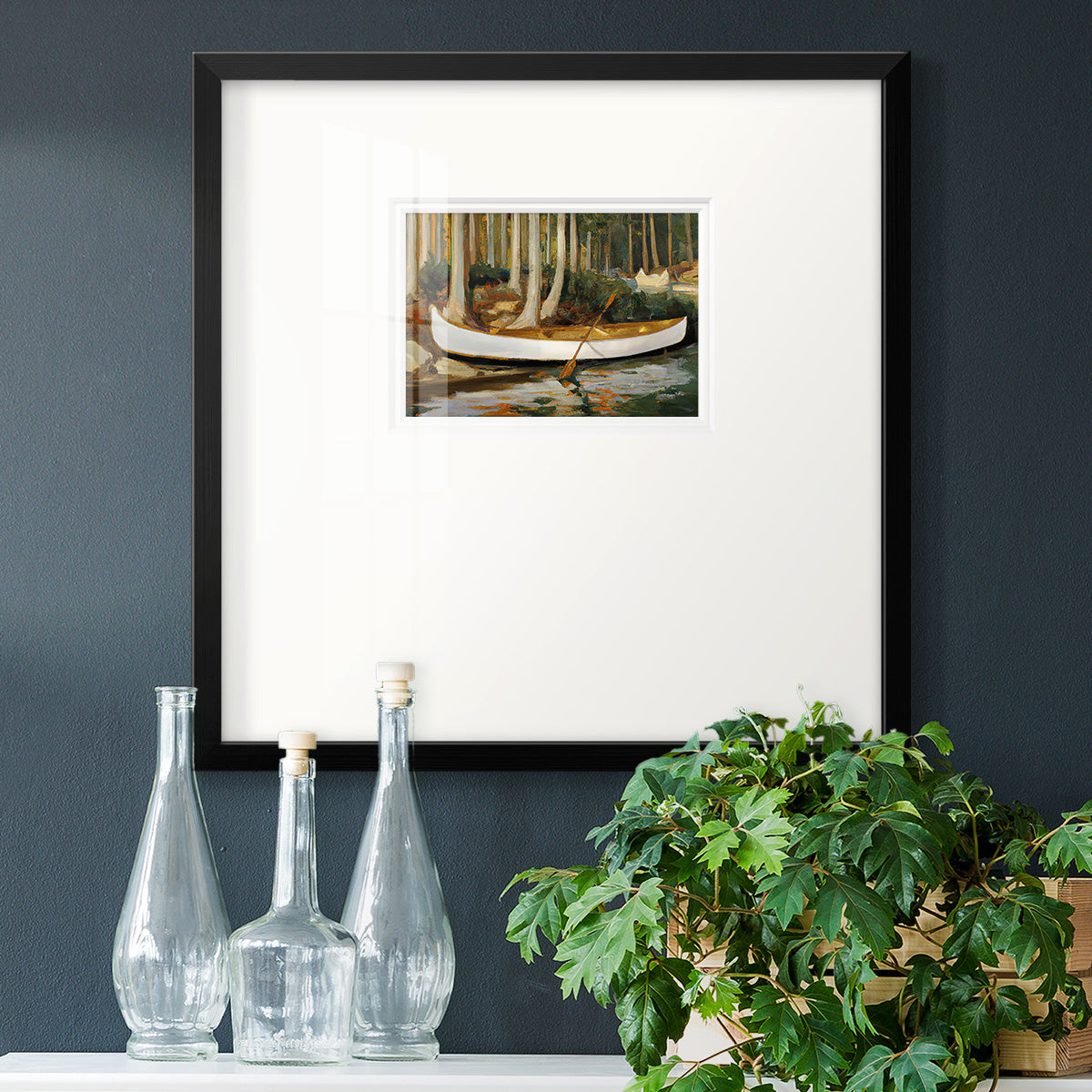 Golden Canoe Premium Framed Print Double Matboard