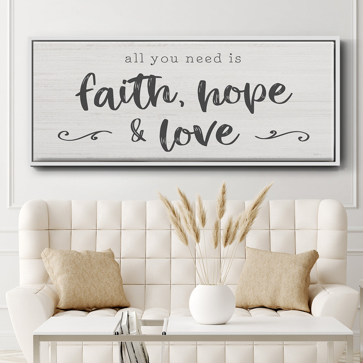 Faith Hope Love - Floater Framed Canvas Print