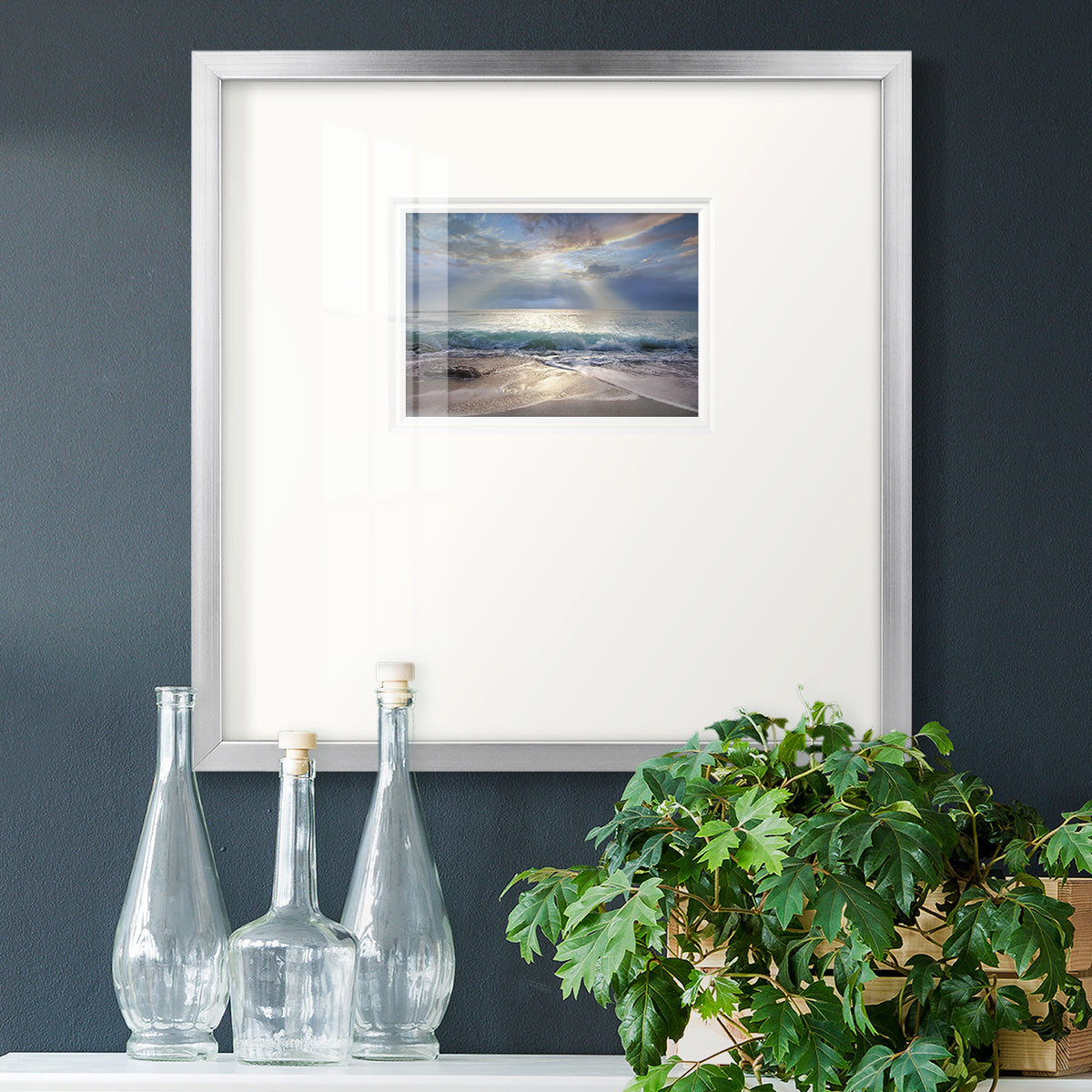 Aqua Blue Morning Premium Framed Print Double Matboard