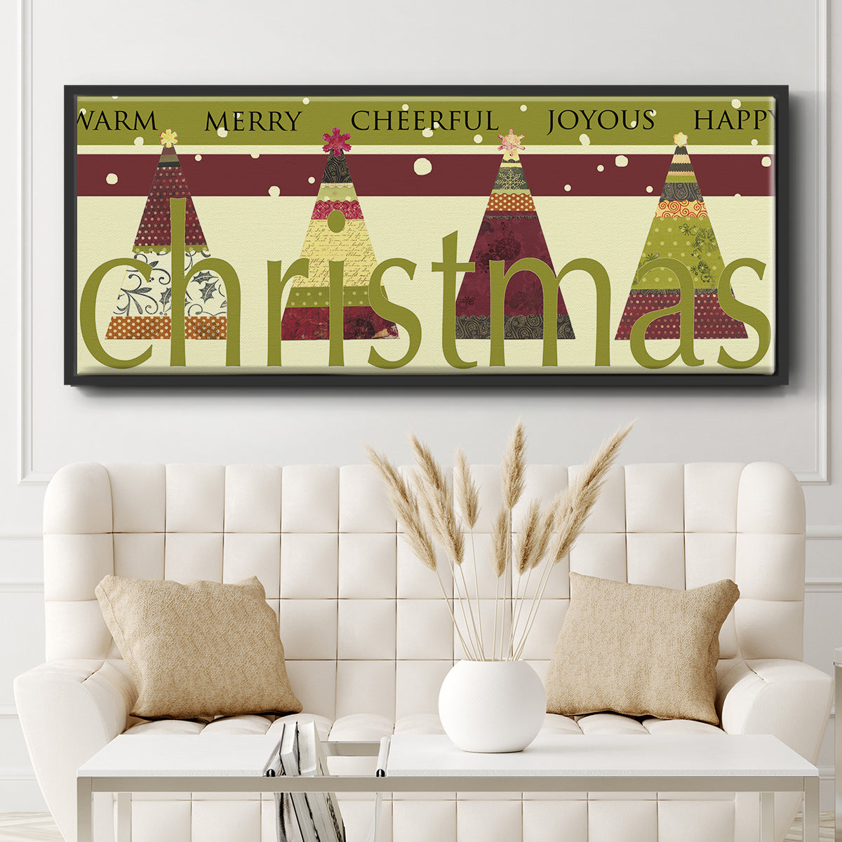Happy Merry Joyous - Floater Framed Canvas Print