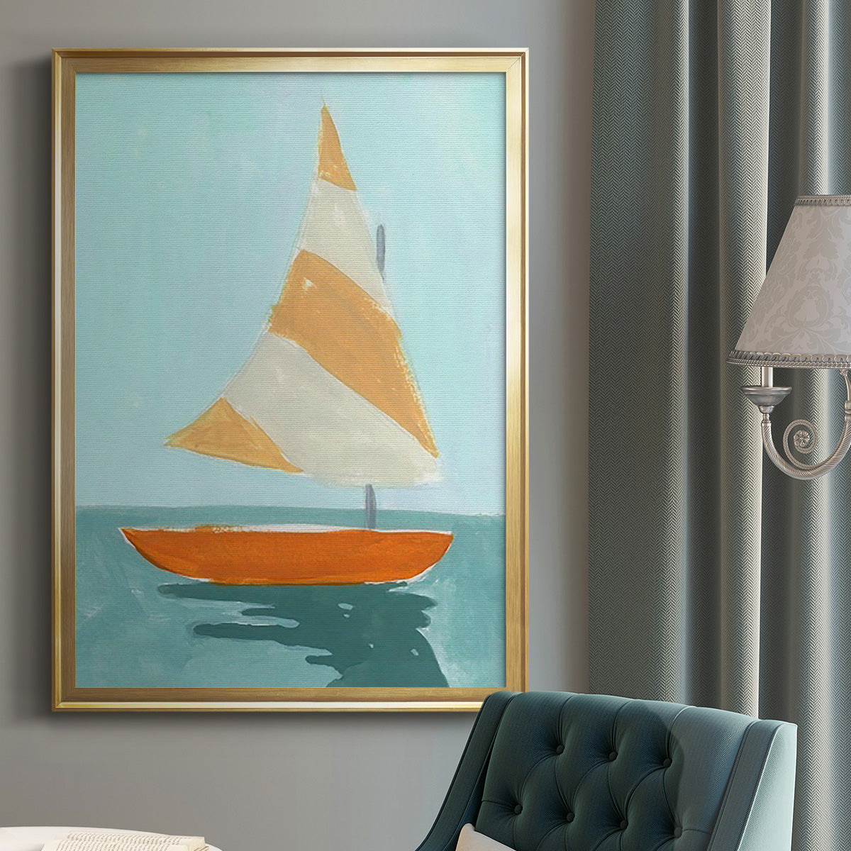 Small Sail I - Modern Framed Canvas Print