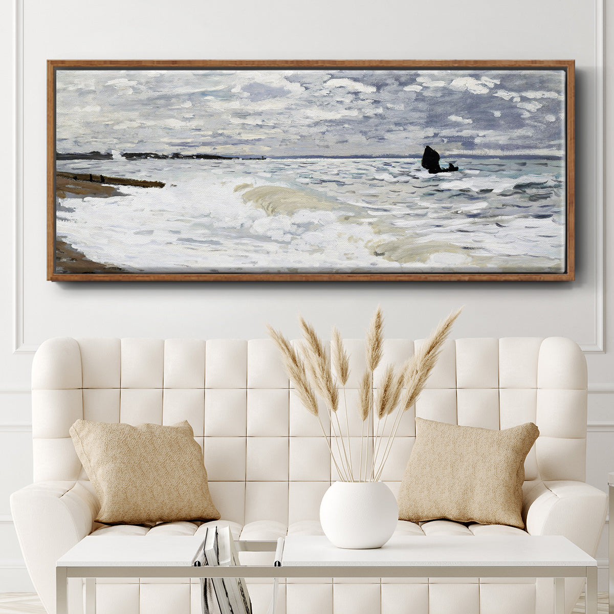 The Sea at Le Havre, 1868 - Floater Framed Canvas Print